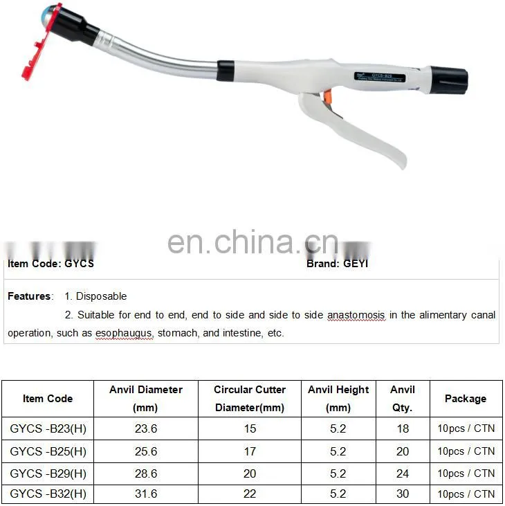 Disposable surgical circular factory stapler with CE