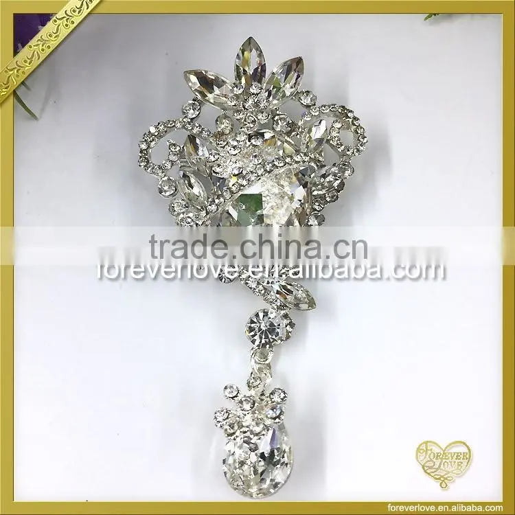 Rhinestone Button Brooch Embellishment Jewelry Crystal Bridal Hair Pins Wedding Brooches FB-039edding Brooches FB-039