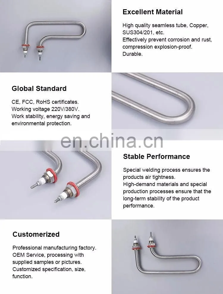 Manufacturer Supplier U shape Stainless steel Heating Tube Electric Water Heater