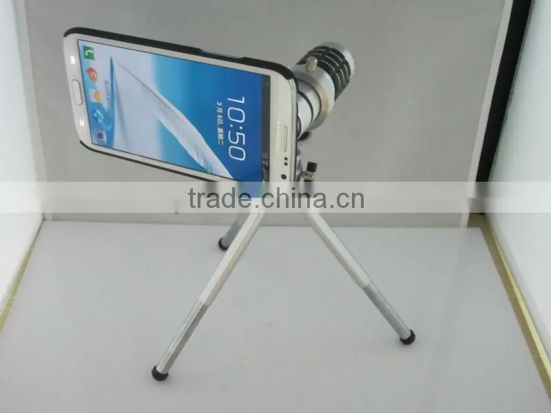 12X Telescope for Samsung Galaxy Note 2 II N7100 Camera with Tripod Stand & Back Case