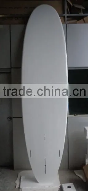10'6" stand up paddle board with bamboo deck white bottom transparent SUP