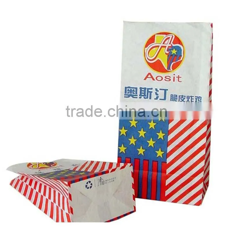 colorfully color Printed white Paper food Bag--fried chicken food bag