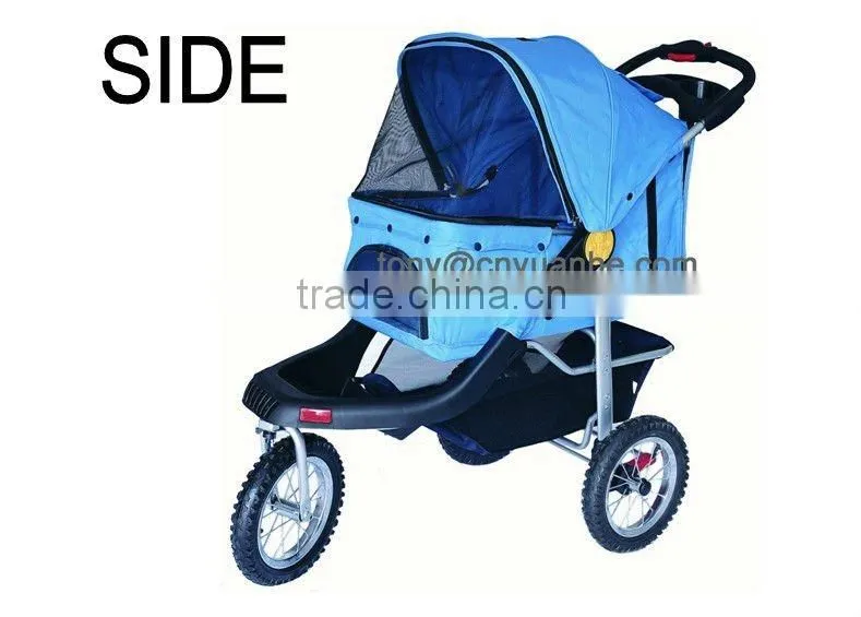 3Wheel Deluxe Jogging Pet Stroller W/12" Terrain EVA Tires Black trim