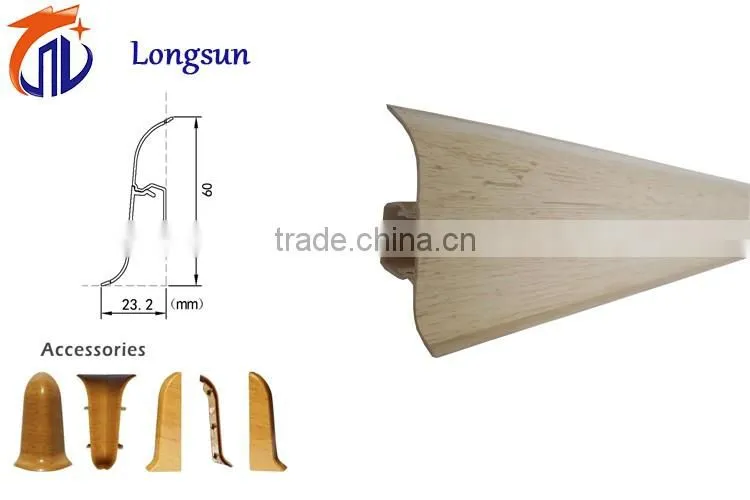 Wood Grain Surface Skirting Board PVC Kitchen Corners For Skirting