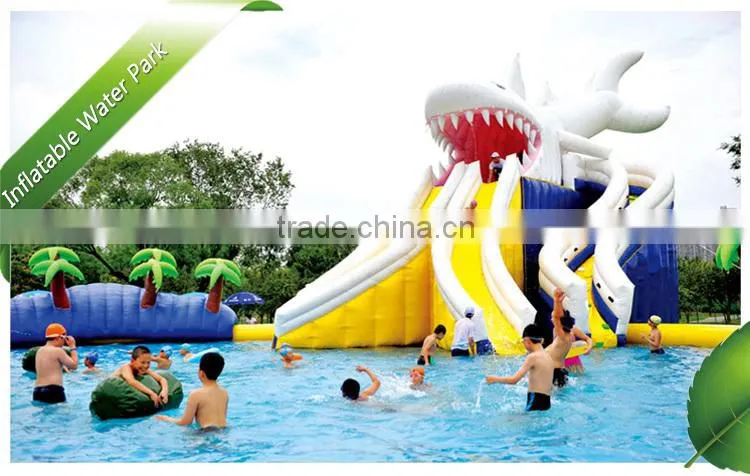 New Point PVC Shark Theme Inflatable Water Park