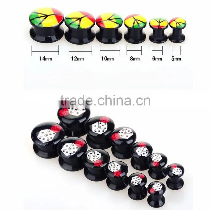 Acrylic new design piercings externally Ear plugs tunnels with logo