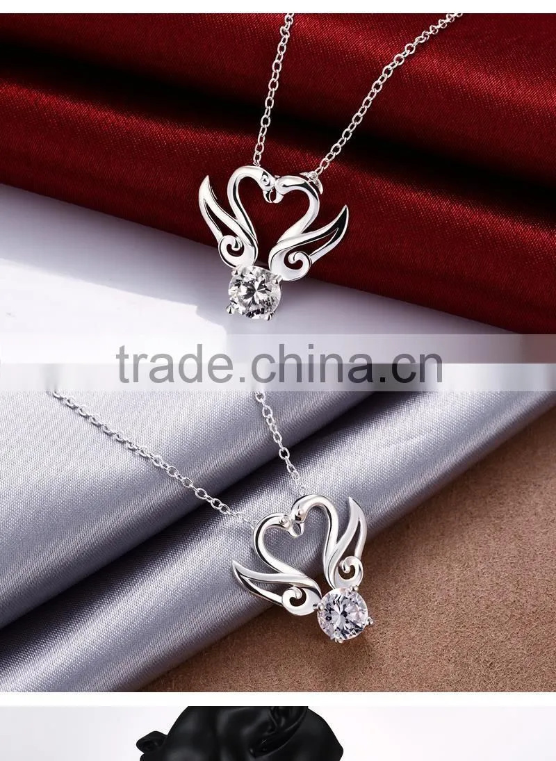 Silver plated Zircon luxurious fashion necklace jewelry