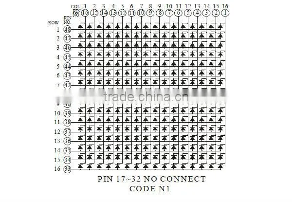 Through Hole DIP Red Green Blue Orange 64x64 dot matrix, 16*16 LED matrix display