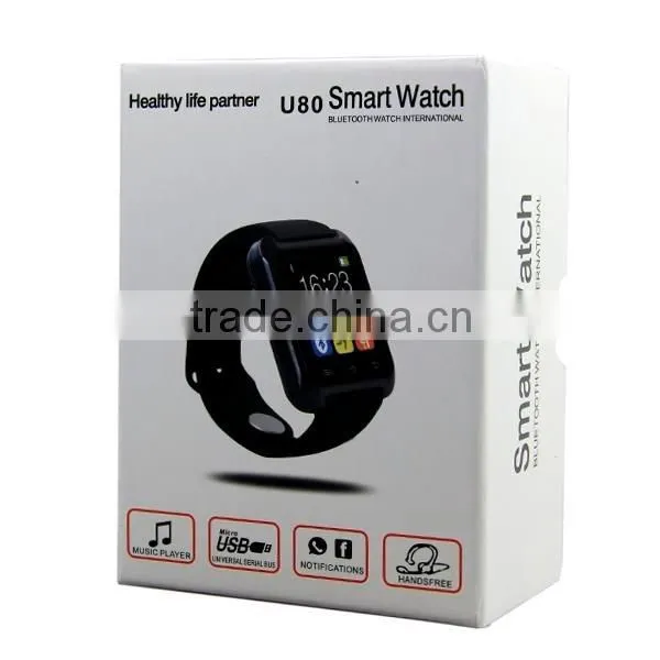 superior Smart Watch U80 Smartwatch Bluetooth Wrist Watch Pedometer Anti-Lost Reminding U Watch For iphone 6 plus IOS Samsung HT