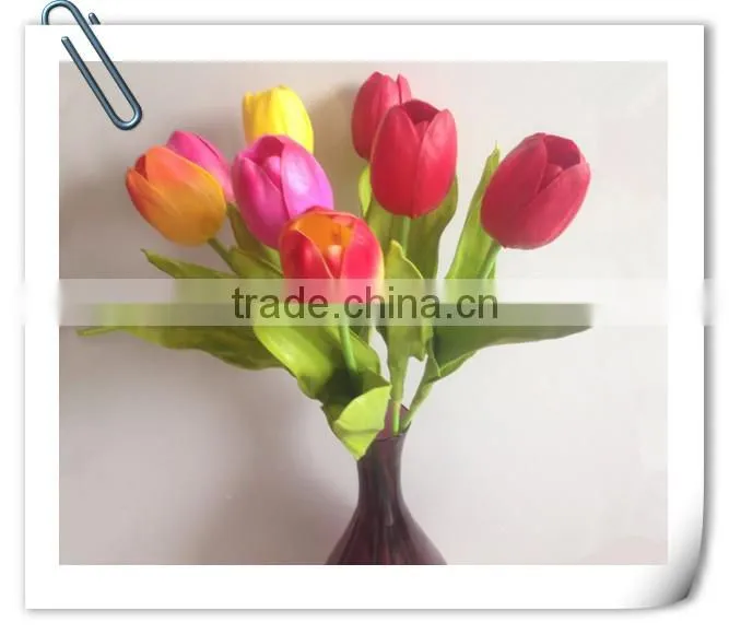 Long stem and low price pink artificial tulip wholesale