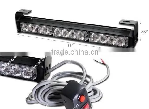14" Hazard Emergency Warning Tow Traffic Advisor Strobe Light Bar -Red