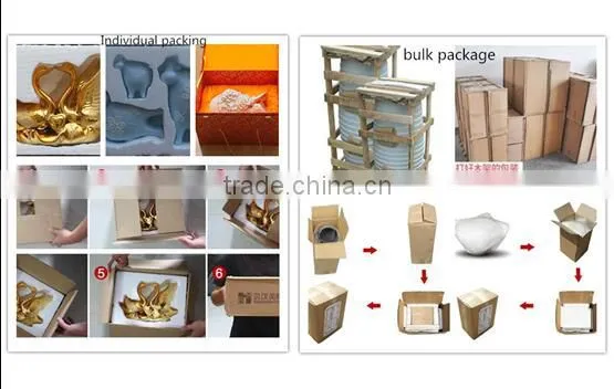 fashion gold outline peacock white vases for wedding centerpieces