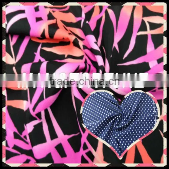 stripe supplex printed 4 way elastic fabric