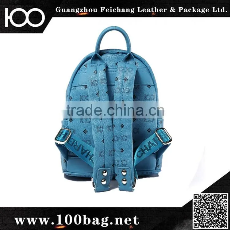 promotional new 2014 blue fashion backpack custom laptop bag