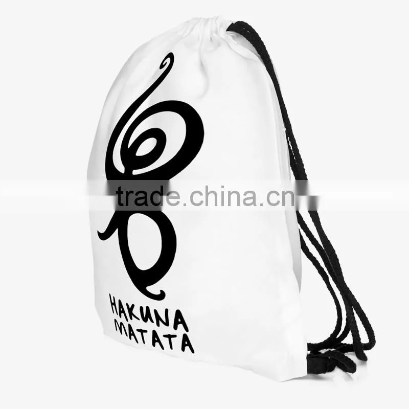 China Suppliers Hot Sale Full Print Sublimation Polyester Custom Drawstring Bag