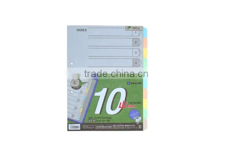 A4 Index Paper 10 tabs