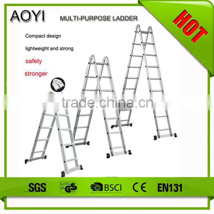 Flexible aluminium compact folding telescopic extension step ladder AY-105