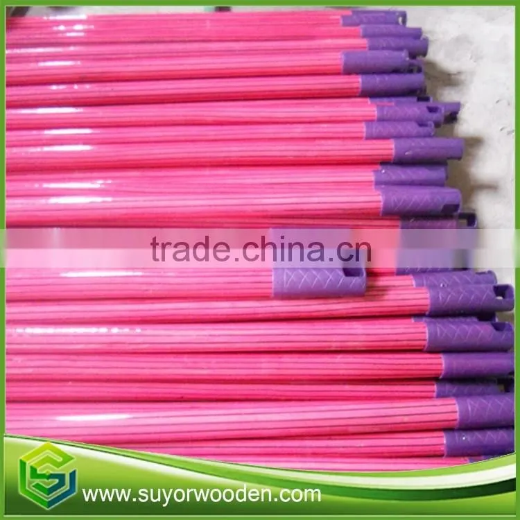 polished 3 times natural wooden broom stick cleaning tools brush