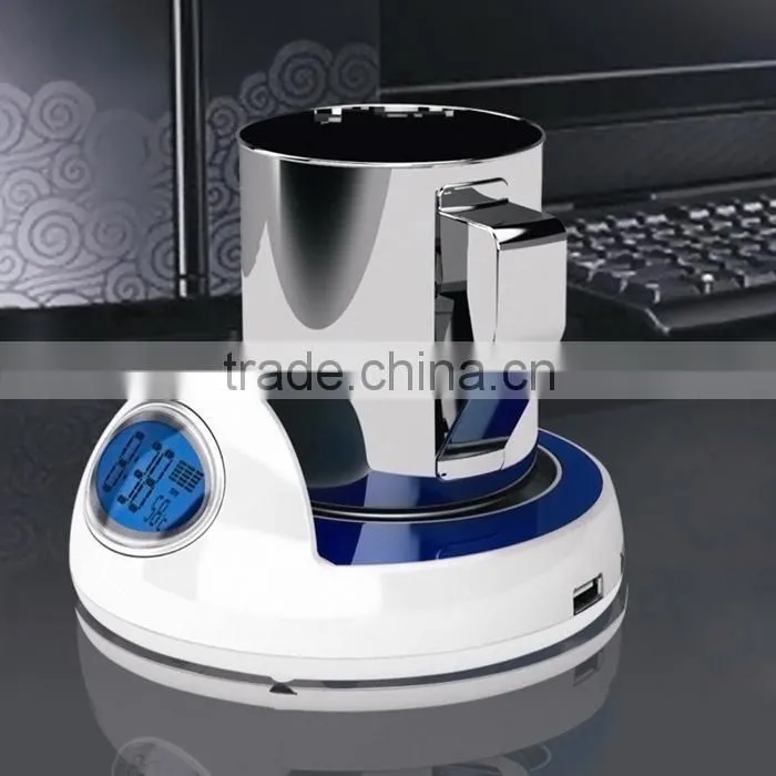 Fashion USB cup warmer with clock / Temperature display usb warmer / usb coffee cup warmer