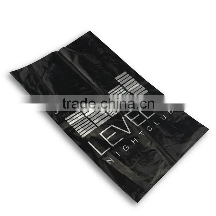 shock resistant PE black garbage packing bag , rubbish bag with custom logo