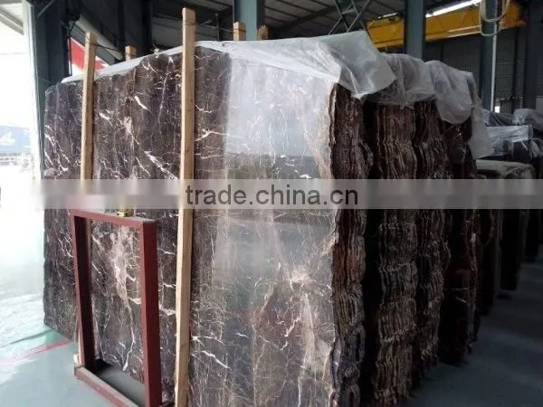 Cheap coffee brown marble polished slab