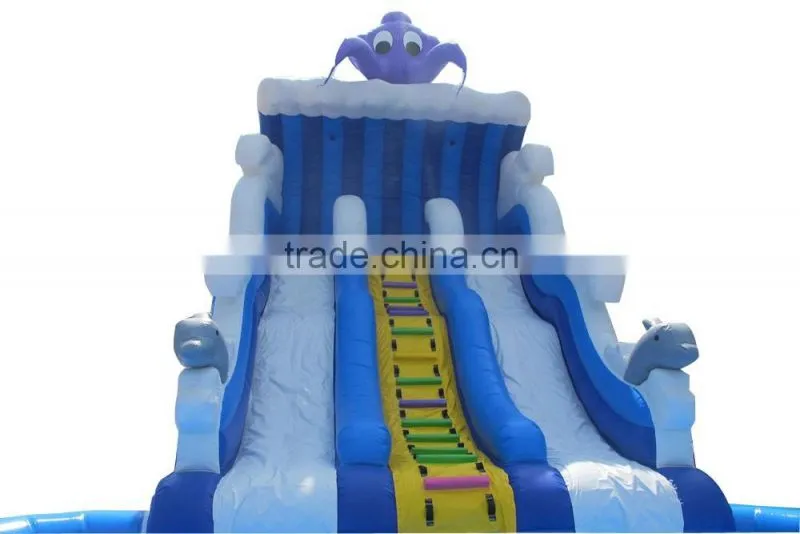 Giant inflatables water slides,ocean wave inflatable pool slide for sale