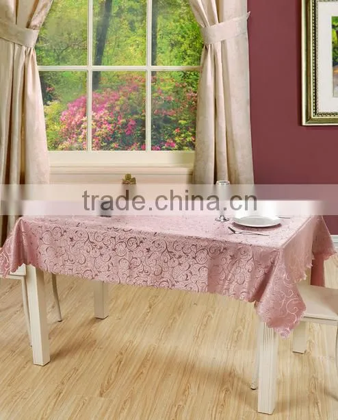 2016 hot sale high quality round polyester jacquard table cloth for wedding banquet