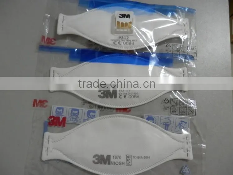 EN149:2001 FFP1 mask, 3M 9312 face mask with valve, 3M 9312 FFP1 welding mask