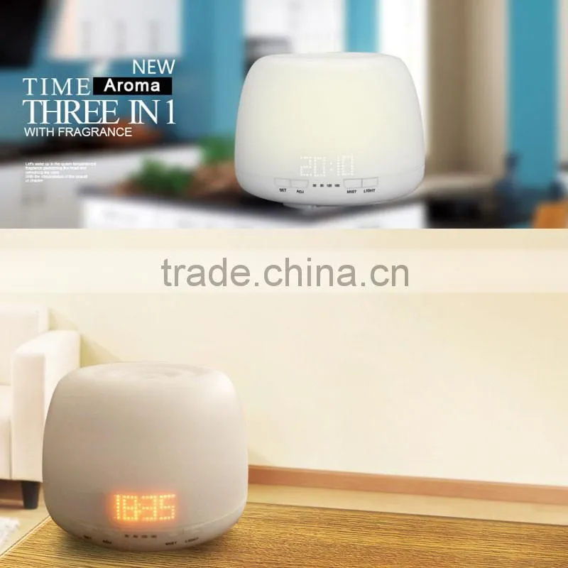 24v 400ml Ultrasonic Aromatherapy Essential Oil Diffuser With Clock