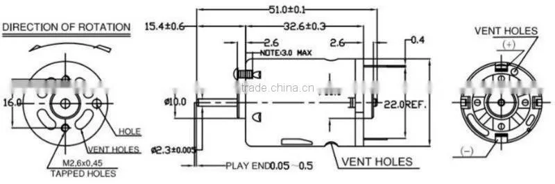 30mm DC Hair Dryer Motor (RS-365SA)