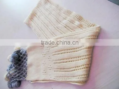 fashion acrylic knitted jacquard scarf