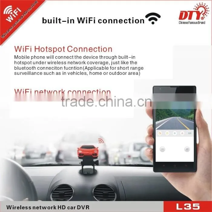 Wireless WiFi network full hd car recorder,L35