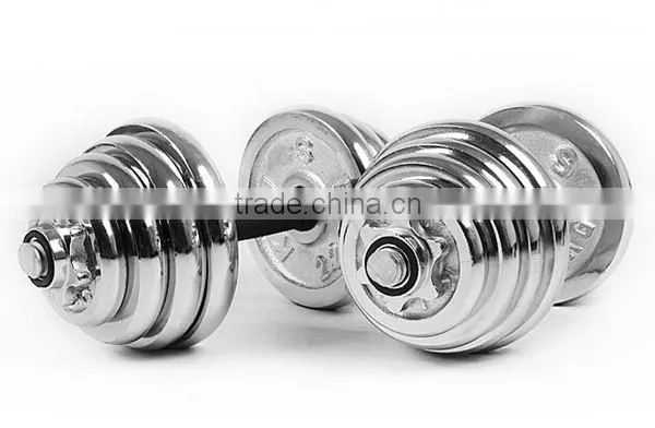 wholesale 2016 high quality adjustable electroplated Steel Chromed Dumbbell
