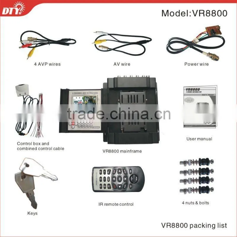 professional 4ch hdd school bus mobile safe box hd car dvr, VR8800