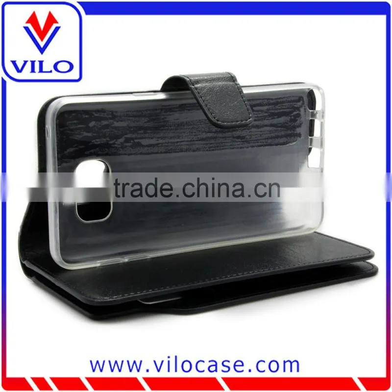 leather wallet case with stand for Samsung Note 5