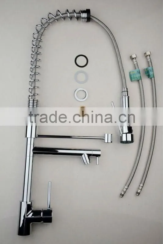 Single Handle Deck Mount Flexible Kitchen Faucet With Hose QH0783-2