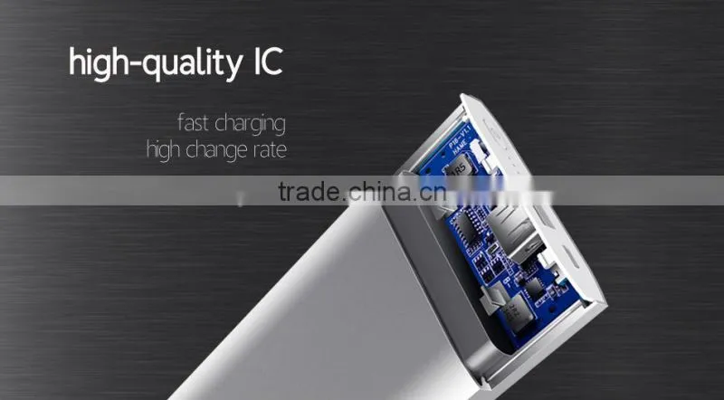 A grade battery 10000mah metal silver best quality power bank