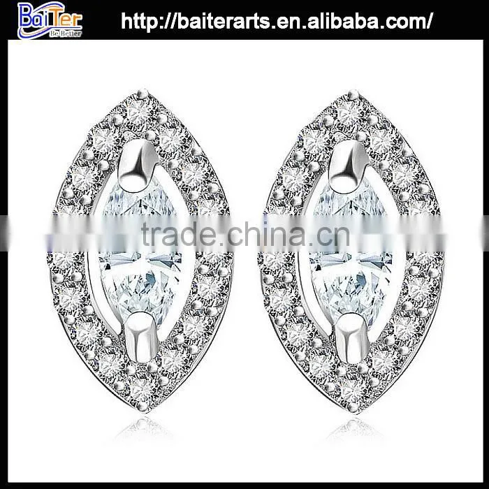 Popular jewelry alloy austria rose gold crystal drop earrings
