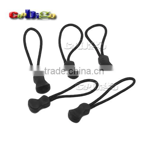 Cord Zipper Pull Strap Lariat Black For Apparel Accessories #FLC134-B