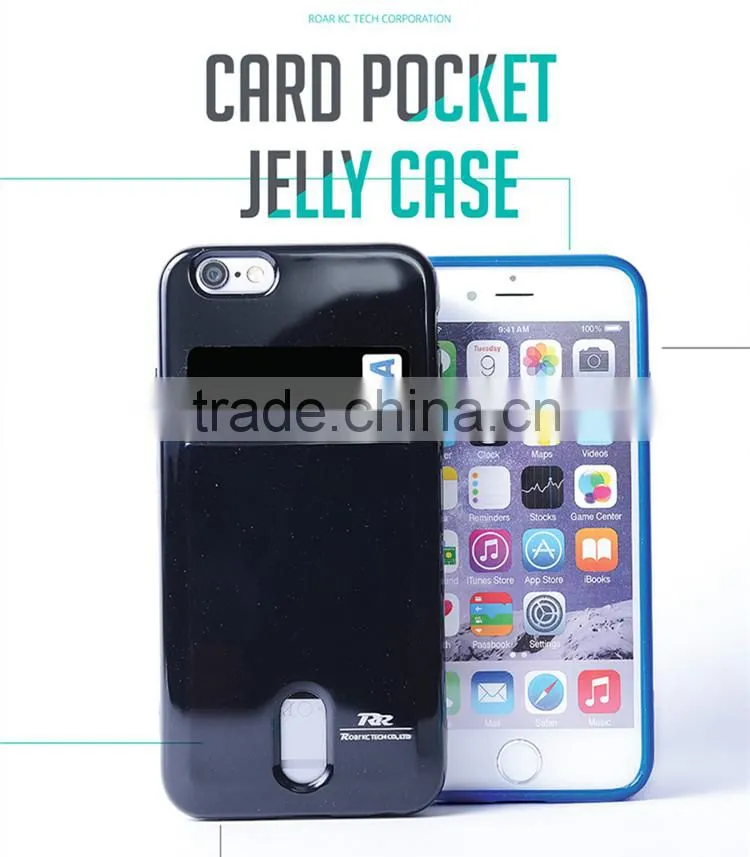 Wholesale Cell Phone Accessories Card Pocket Jelly Case For Galaxy S4,Credit Card Design Tpu Phone Case