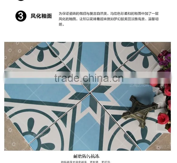 200*200mm blue color glazed ceramic bathroom tile design
