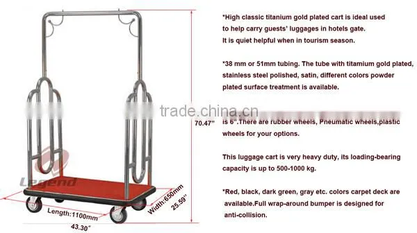 Classic Lightweight hotel luggage cart wheels