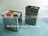 Square chemical can with silver color