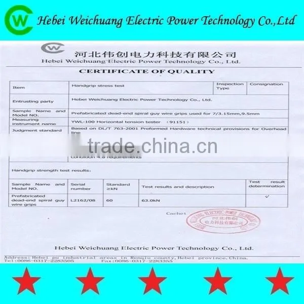 High Quality bolt type Preformed Tension Clamps/Strian Clamp/Tension Set for Electric Power Fitting, Made in WeiChuang