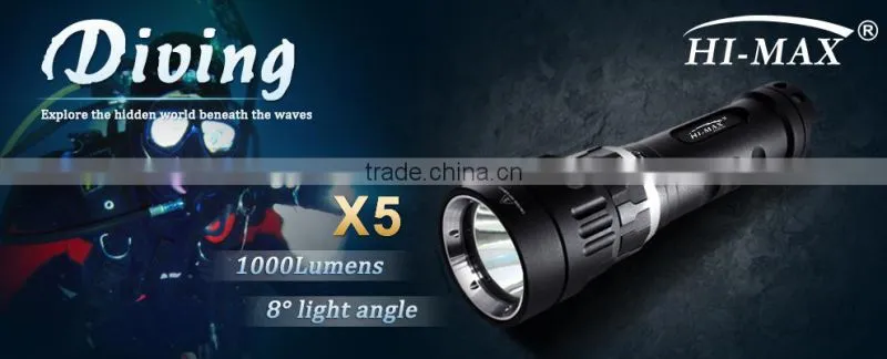 HI-MAX X 7 3000 Lumen Most Powerful U2 Long Distance Scuba Led Diving Torch Spot FlashLight
