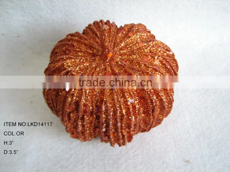 decorative emulation artificial foam glitter pumpkin 3.5"*3" for havest home decoration