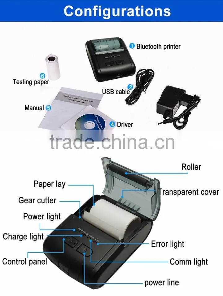 IMP014 58mm 2 inch Bluetooth Android Mobile Device Mini Portable Printer