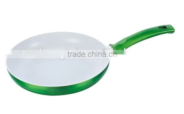 Pressed aluminum ceramic nonstick pan with Metallic painting