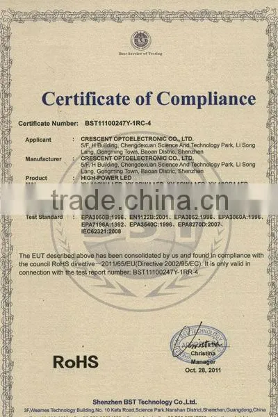 10W High Power LED Red 615-630nm with RoHS 3 Years Warranty