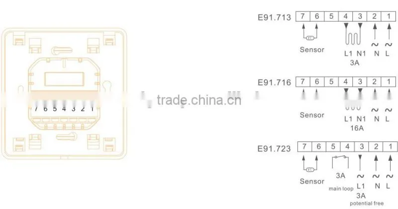 E9 digital touch screen underfloor heating thermostat